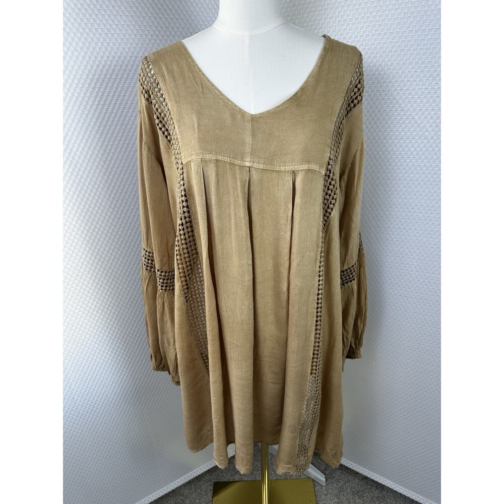 S.R. Fashion Mustard Gold Dress Boho Cruise Resort Vacation Festival - Picture 3 of 8